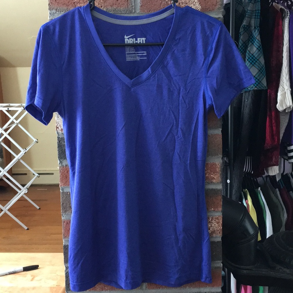 Nike Indigo DRI-Fit regular fit V-neck top